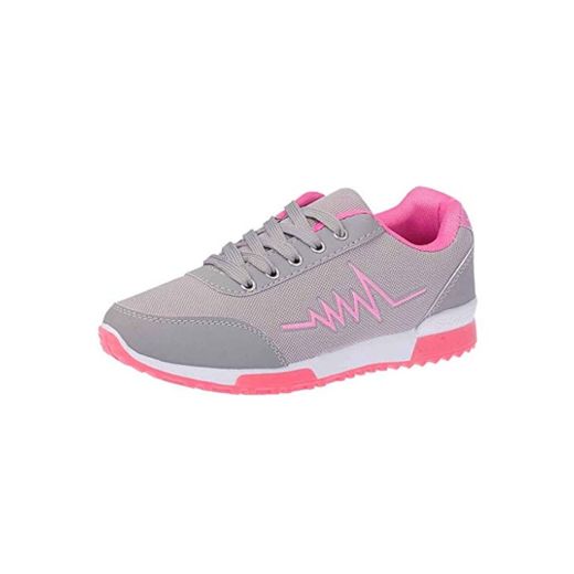 Zapatillas de Deporte Respirable para Correr Deportes Zapatos Running Cojines de Aire Calzado Mecedora Net para Estudiante Volar Zapatos Deportivas de Mujer Gimnasia Ligero Sneakers Atletismo riou