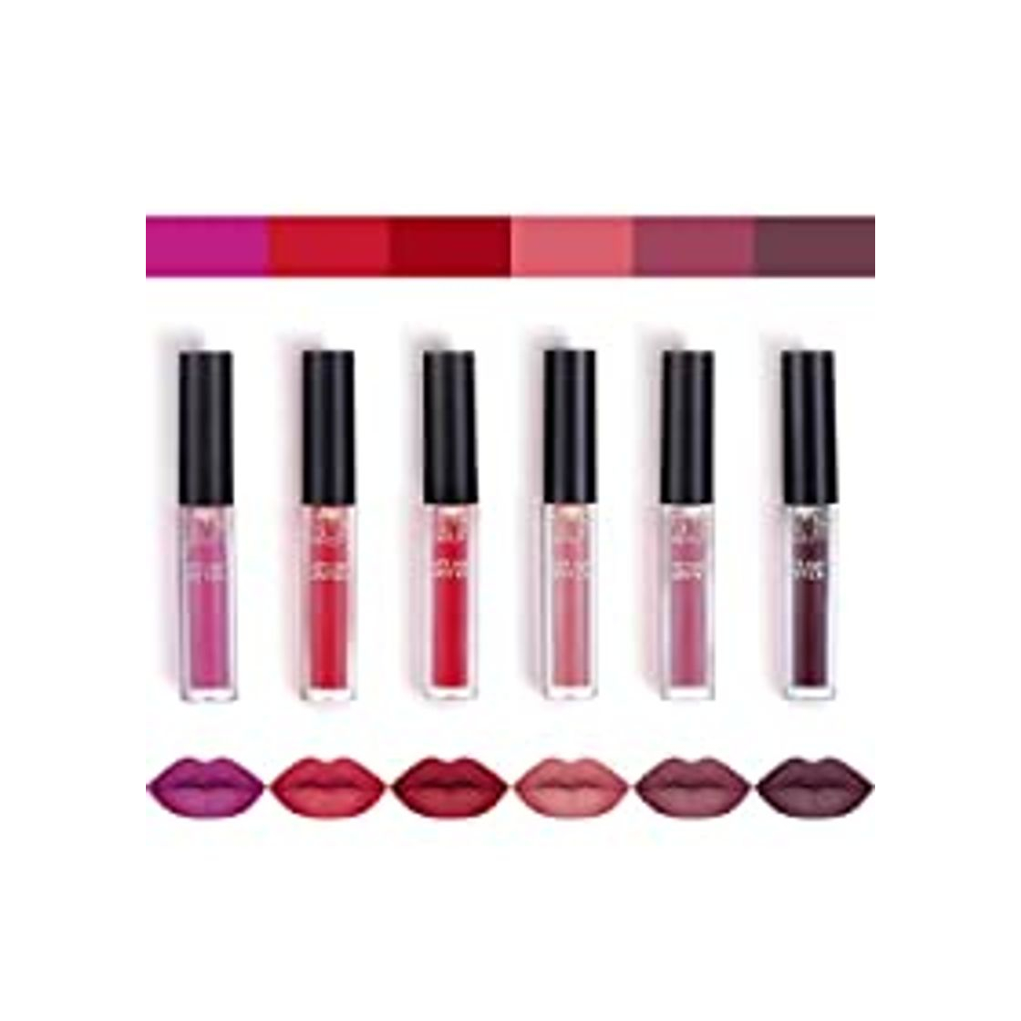 Belleza Beauty Sexy 6PCS/brillo de labios mate Sexy líquido Lipstick impermeable larga duración