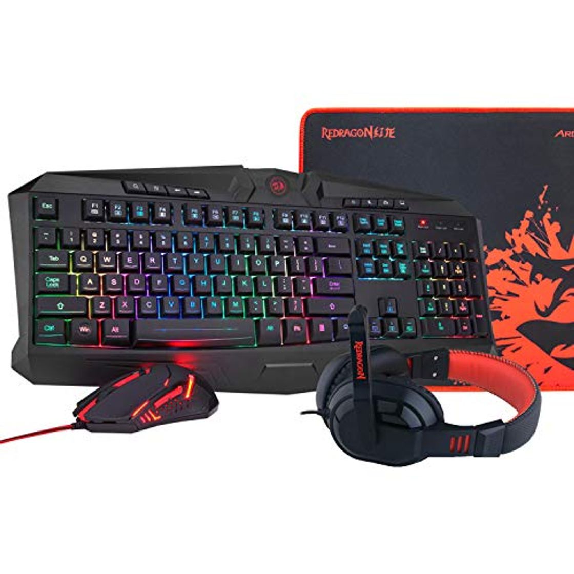 Social Redragon S101-BA, Combo PACK Gaming, Teclado Gamer Retroiluminado RGB Distribucion España