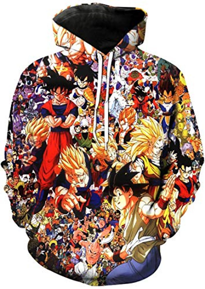FLYCHEN Sudadera con Capucha para Hombre con 3D Digital Impreso Dragon Ball