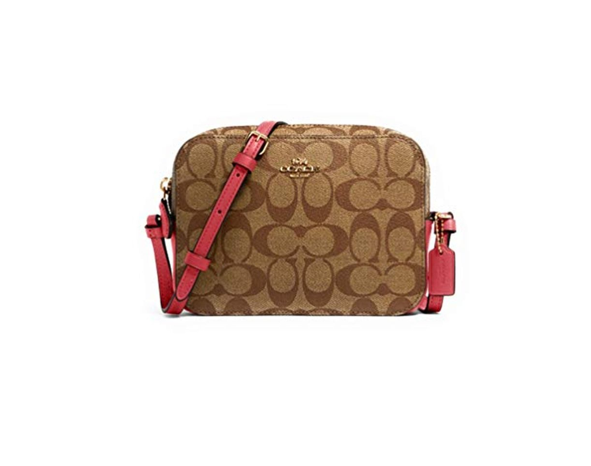 Social Coach Mini cámara Crossbody Bolso de hombro, marrón