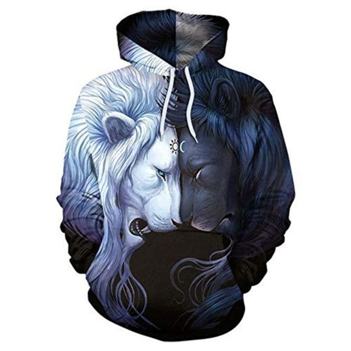 Social YEE 3D realista Hombres sudadera con capucha de piel animal divertido de