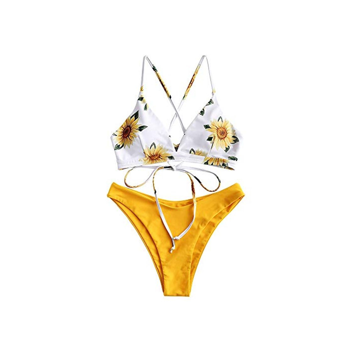 Social ZAFUL Conjunto de Bikini con Relleno Push Up Triangular Busto Ajustable con