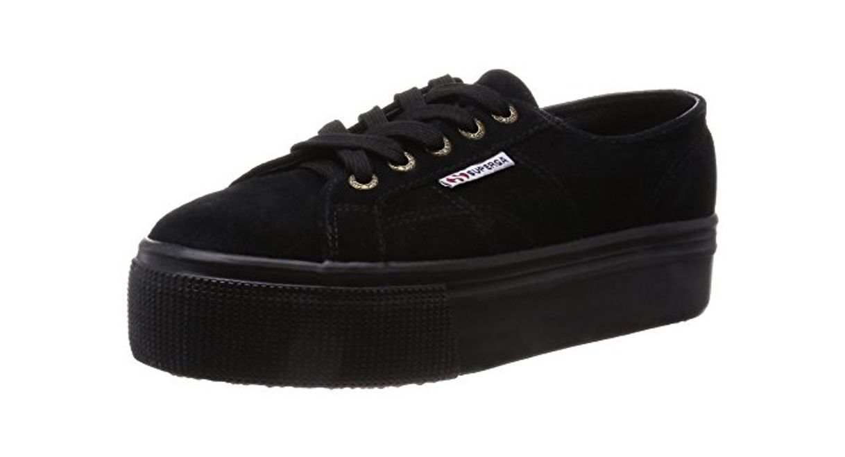 Moda Superga 2790-suew, Sandalias con Plataforma para Mujer, Negro