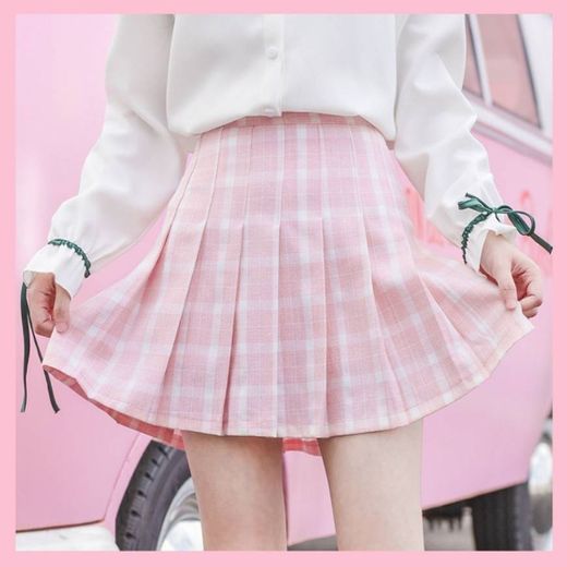 Pastel Grid Tennis Skirt C00674