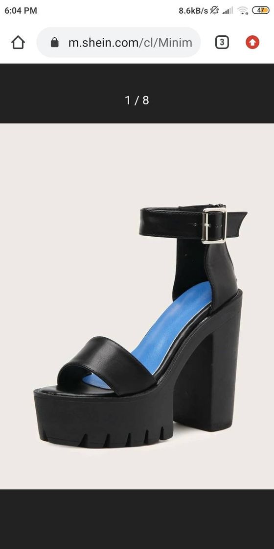 Fashion Tacones Gruesos Minimalista Con Tira Tobillera