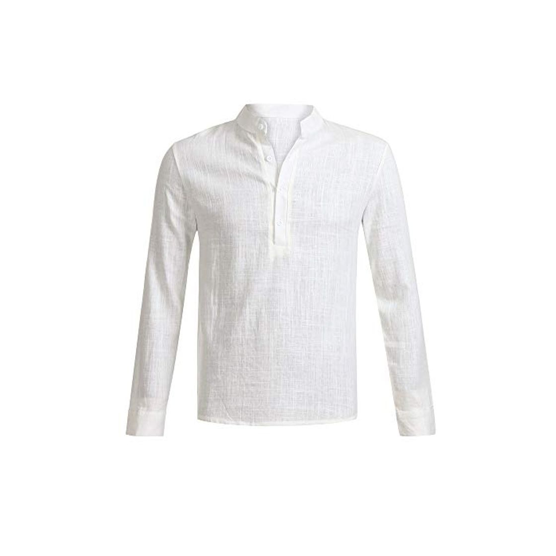 Social Blusa de Hombre BaZhaHei Camisetas de Hombre Abierta de Color sólido Lino Casual para Hombres del Camisas de Manga Larga para Hombre Polo con Cuello en V de Blusa de Hombre Ropa de Hombre