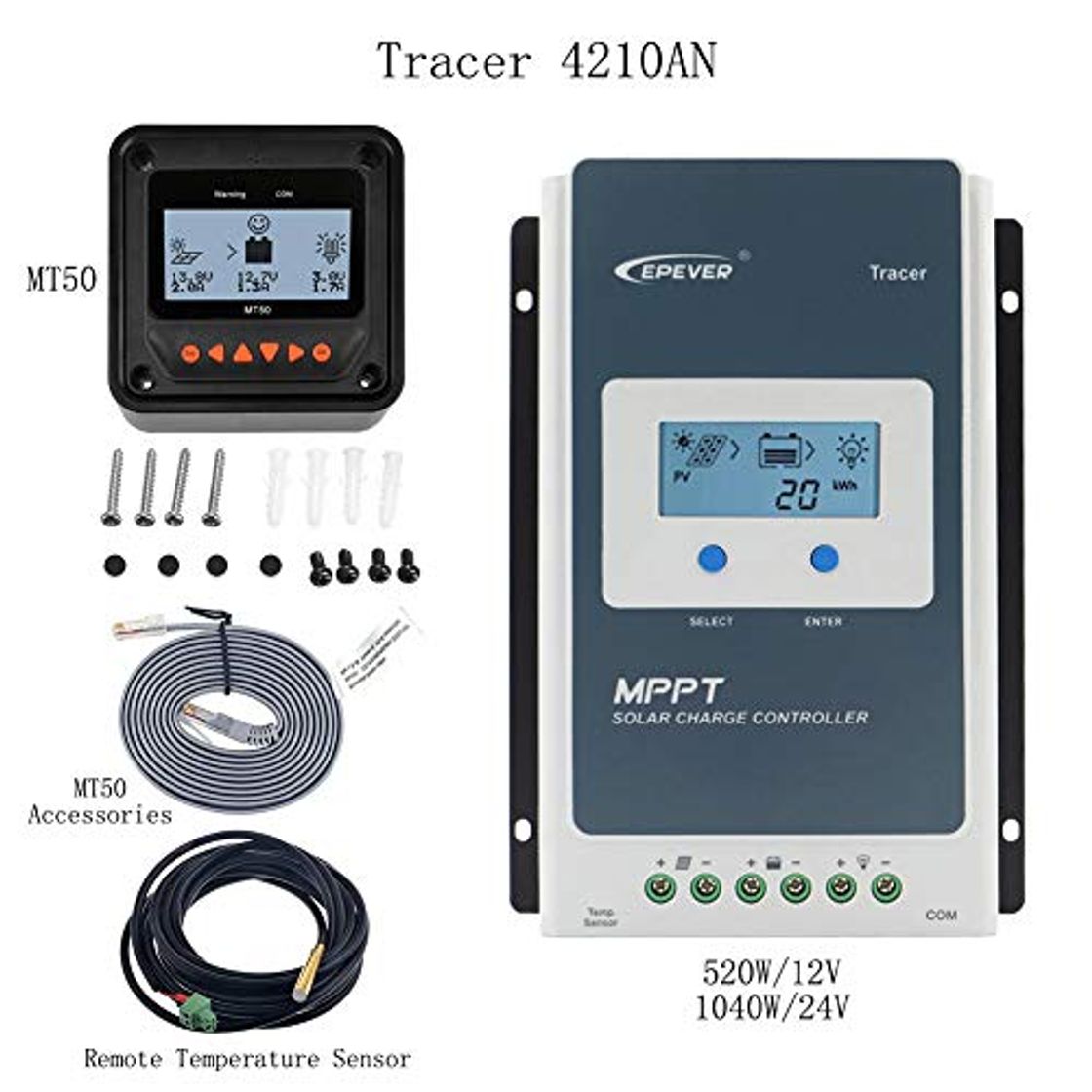 Producto Mppt Solar Charge Controller 100V PV Negativo con conexión a tierra Regulador