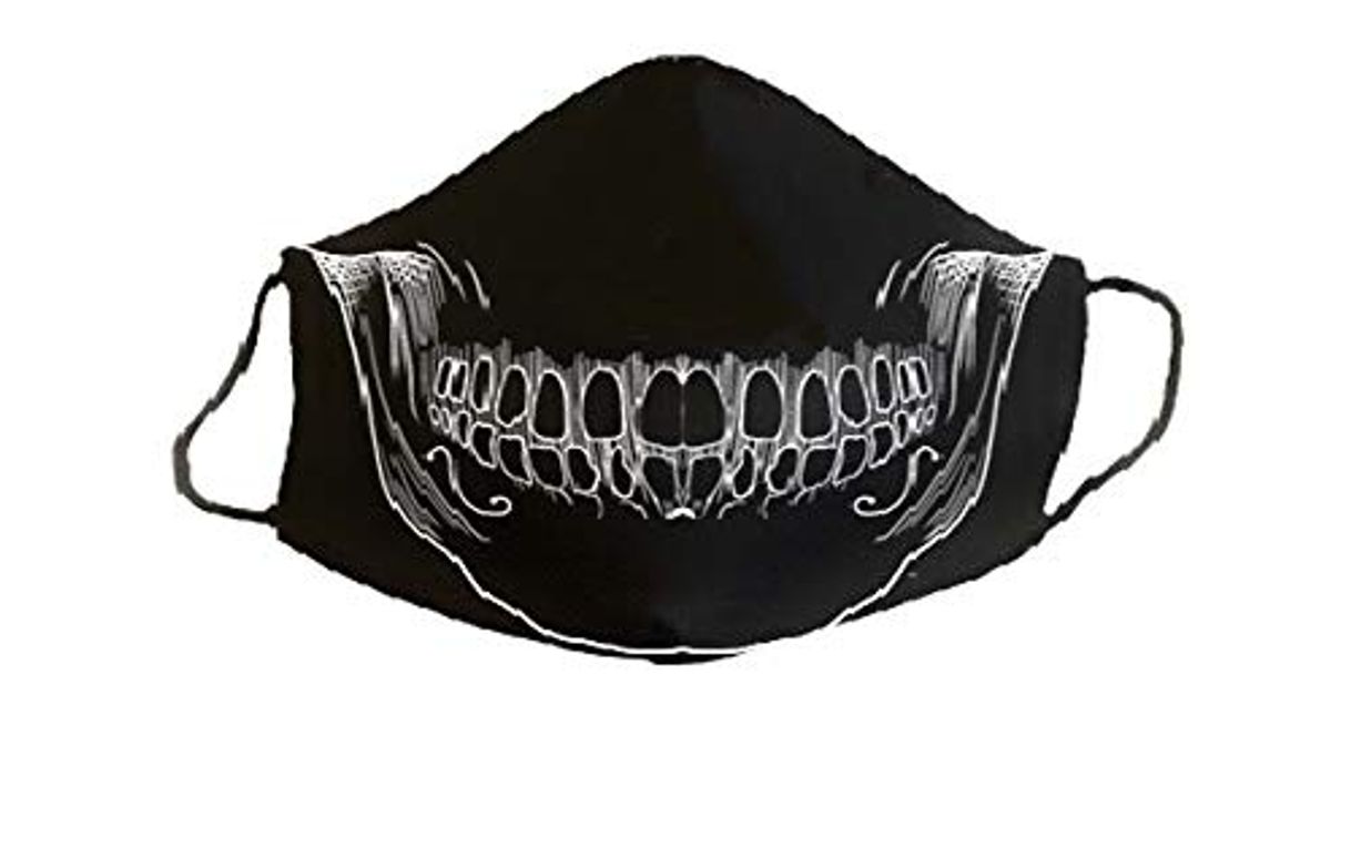 Social Mascarilla protectora homologada de 3 capas calavera negra original divertida con diseño dibujos