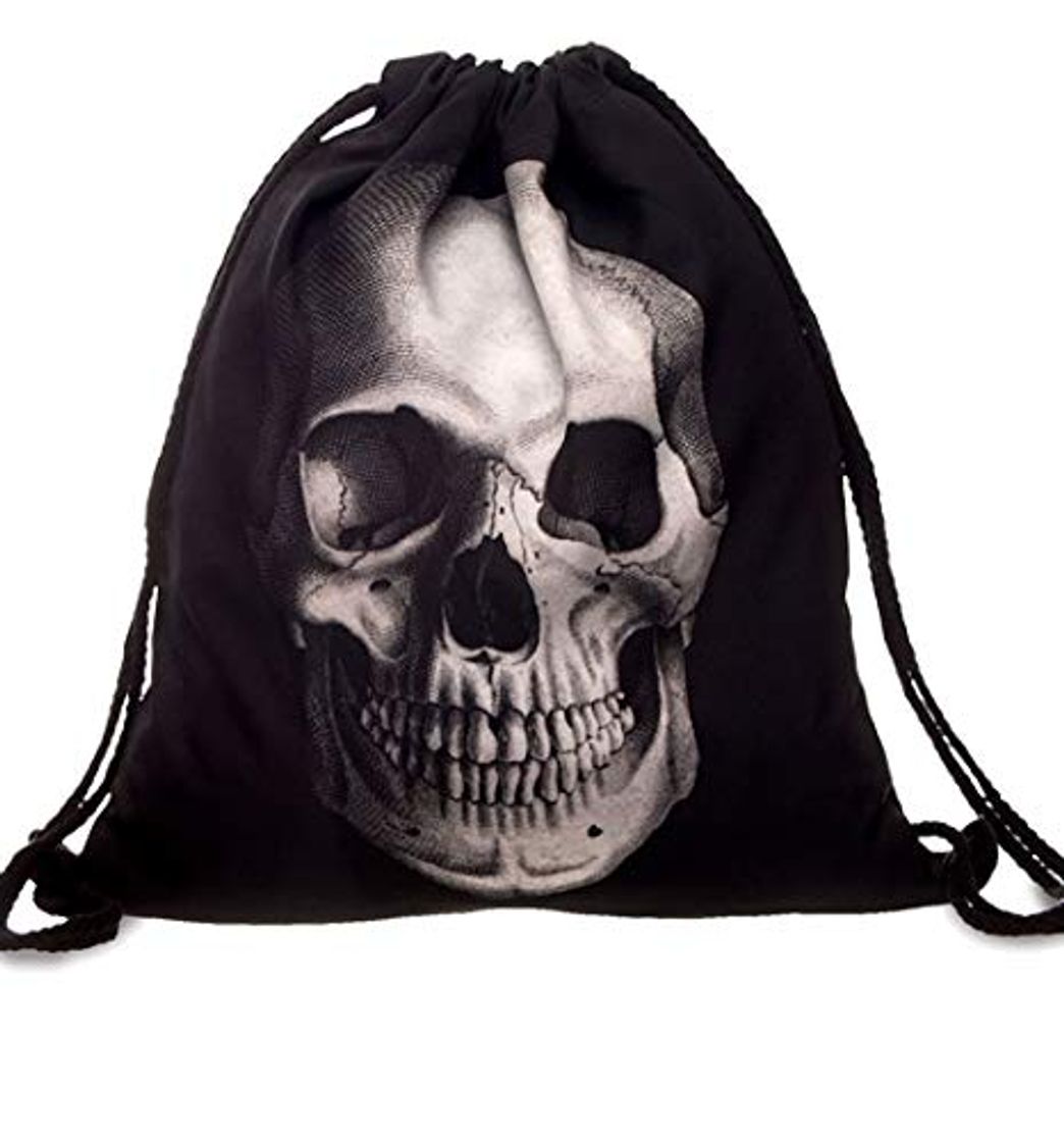 Social PREMYO Bolsa de Cuerdas Saco de Gimnasio Deporte Mochila Mujer Hombre con Impresión Cráneo Motivo Gracioso Práctico Cómodo Cordón Robusto