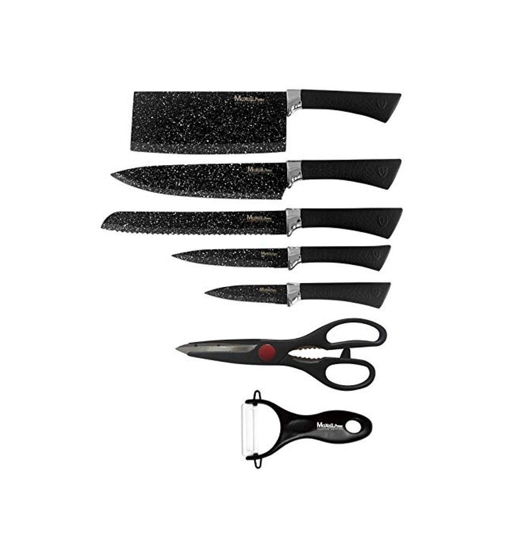 Social MAXELLPOWER Set DE 5 Cuchillos Tijeras PELADOR Copper Stone Juego ESMALTADOS Acero