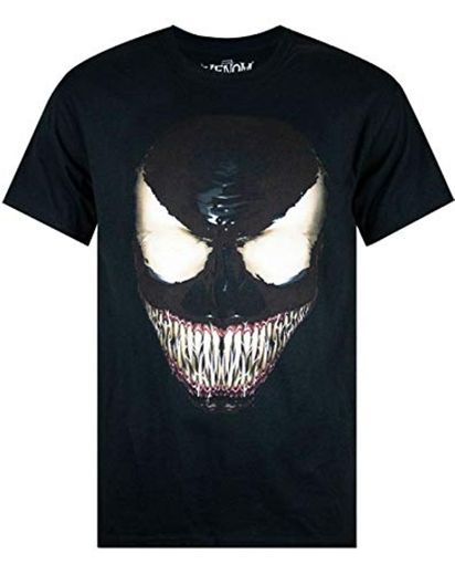 Manga Corta Camiseta de Marvel Comics Venom Hombres de la Cara de Negro