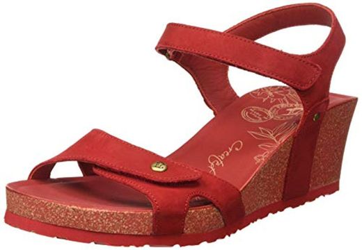 Panama Jack Julia Basics, Sandalia con Pulsera para Mujer, Rojo