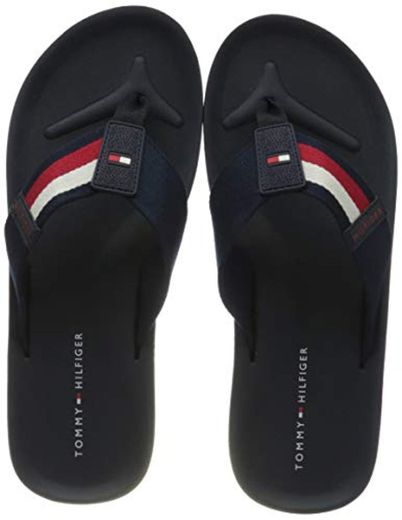 Tommy Hilfiger Sporty Corporate Beach Sandal, Sandalias con Punta Abierta para Hombre,