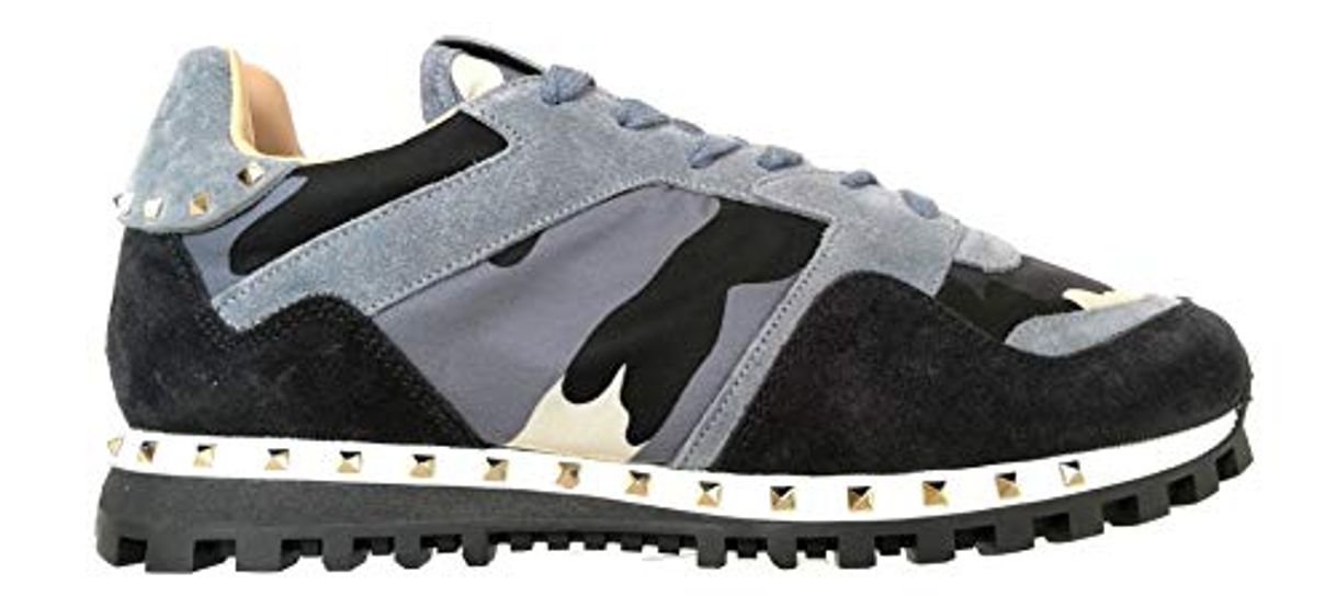 Fashion Valentino Garavani - Zapatillas Deportivas para Hombre Studded RY0S0952NYM RE8 Avio Gris