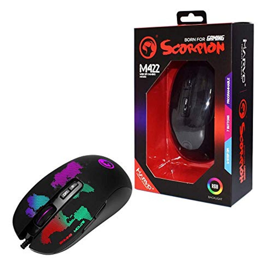 Producto MARVO Scorpion M422 USB Wired Optical RGB Ratón de juego