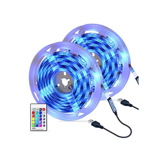 Tiras LED 6M, OMERIL Impermeable Tira LED USB con Control Remoto, 4