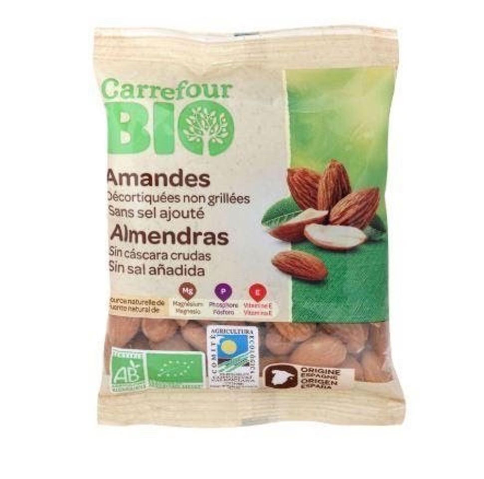 Moda Almendras crudas sin cáscara sin sal añadida ecológicas Carrefour