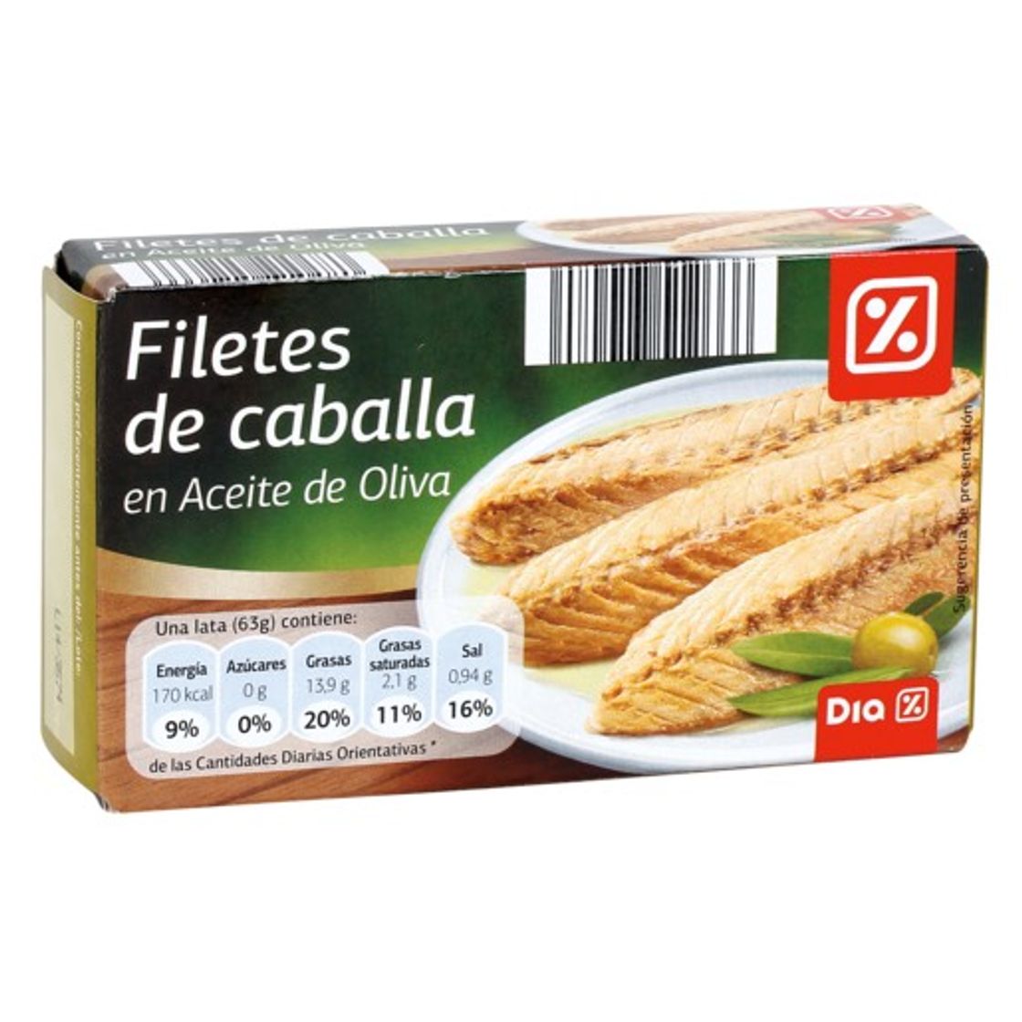 Moda DIA filetes de caballa del sur en aceite de oliva lata 63 gr 