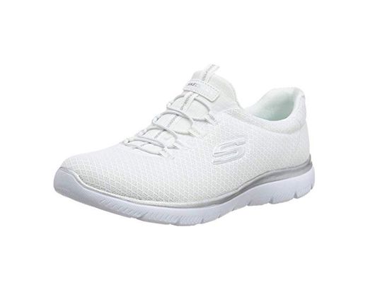 Skechers Women 12980 Low-Top Trainers, White