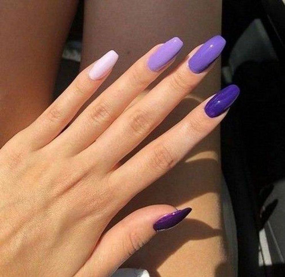 Moda Unhas degradê roxo 