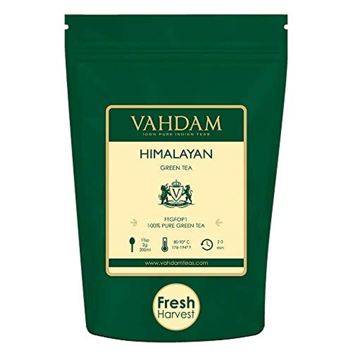 Producto VAHDAM, Hojas de Té Verde del Himalaya (50 Tazas)