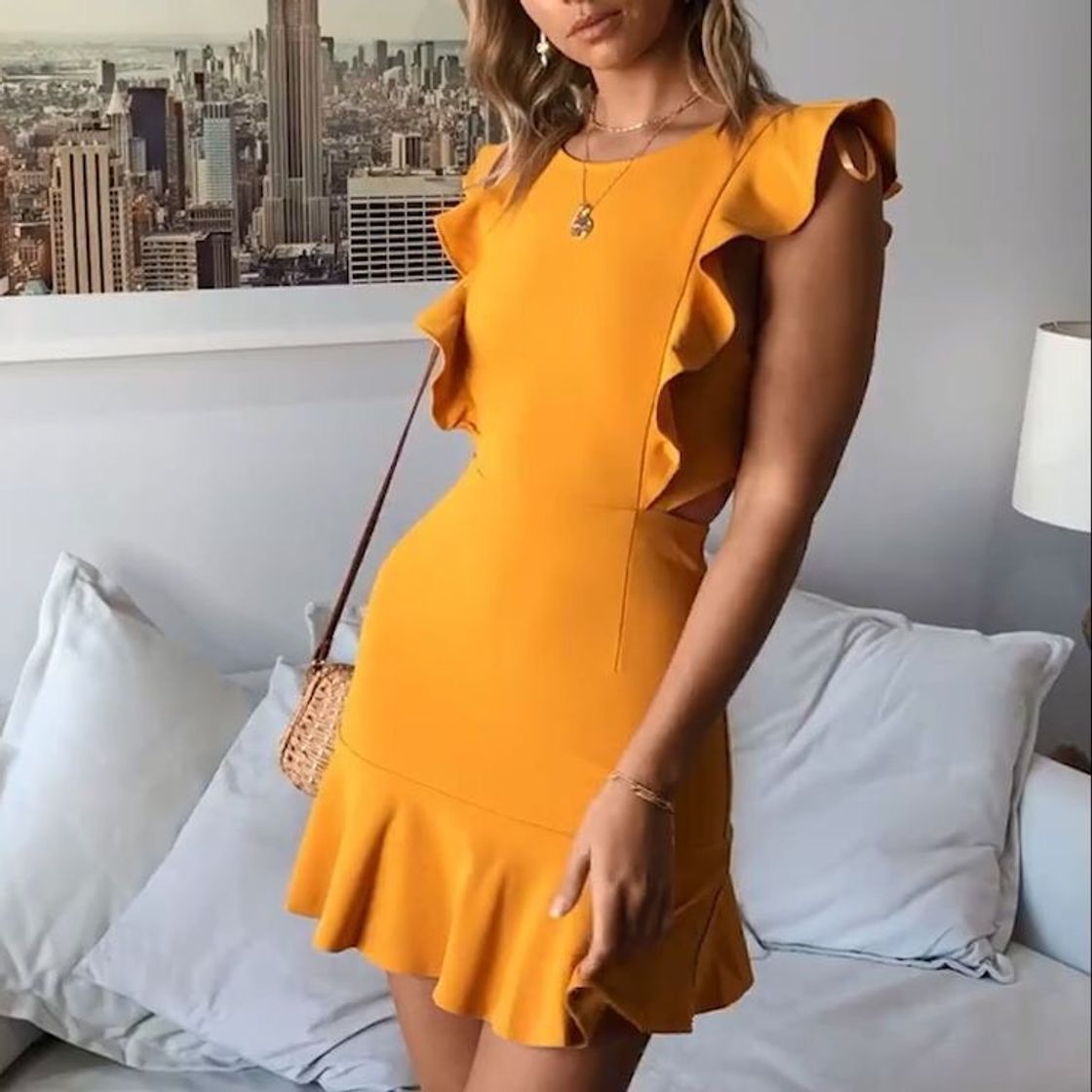 Fashion Vestido amarelo 