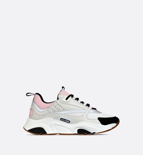 B22 Sneaker Pink Technical Mesh and Gray Calfskin - Shoes - Dior