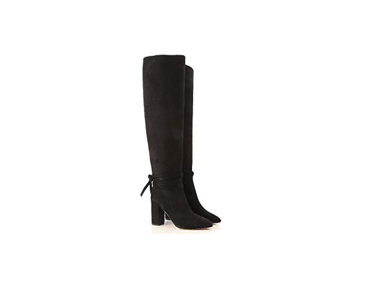 Moda Aquazzura Milano Boot 85 Botas Negras de Mujer hasta la Rodilla con