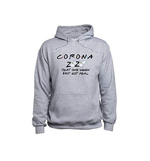 EUGINE DREAM Coronavirus Tshirt Friends TV Show CoronaVirus Sweater Unisex Sudadera con Capucha Gris M