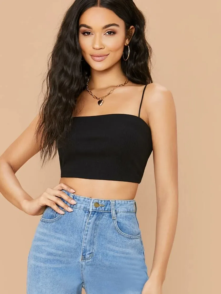 Moda Ribbed Cropped Cami Top