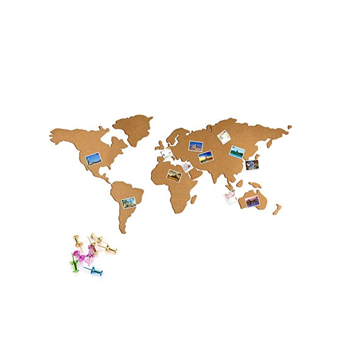 Social JUSTDOLIFE Cork Board Set World Map Pattern Etiqueta Autoadhesiva De Pared De