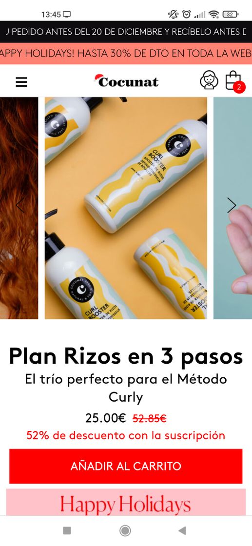 Producto Plan Rizos Cocunat