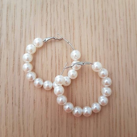 Pendientes perlas blancas
