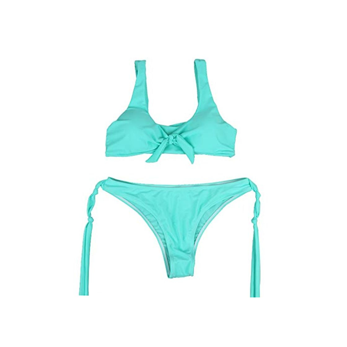 Fashion W號mcondición de bikini con tirantes para mujer y cuello de tirantes de tirantes de cuello redondo y cuello redondo para mujer medium verde oscuro