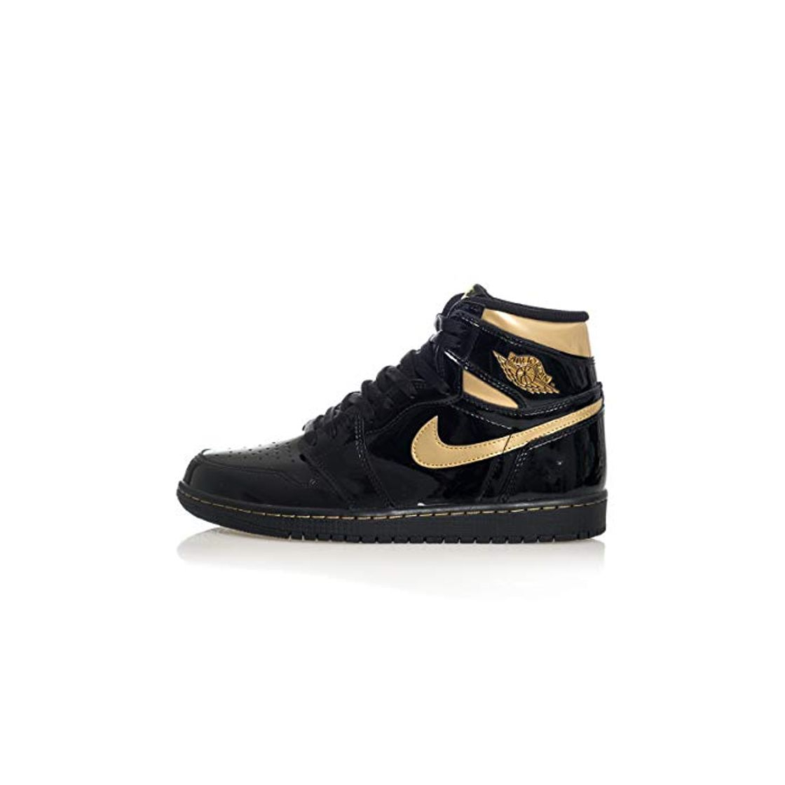 Moda Jordan Air 1 Retro High Og Negro Metálico Oro Hombres 555088 032