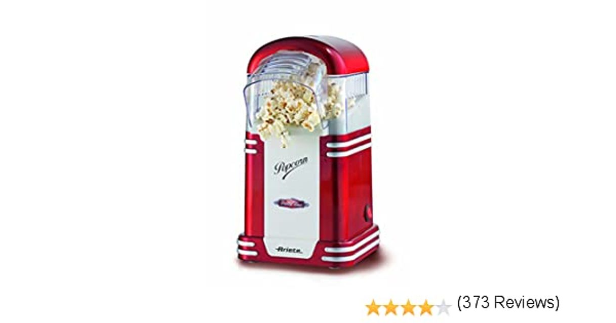 Fashion Ariete Party Time Maquina de Palomitas, 1100 W, Color Rojo y Blanco