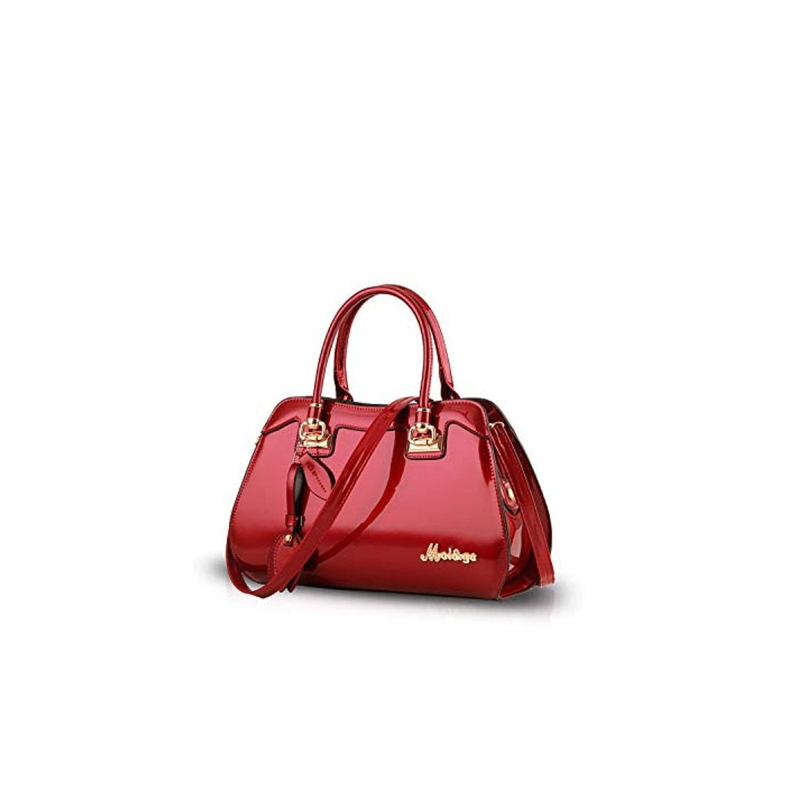 Social NICOLE&DORIS Bolsos de Mano para Mujer Bolsos para Mujeres Bolsos Charol de Hombro para Damas Bolsos Tote Bolsos Bandolera para Mujer Rojo