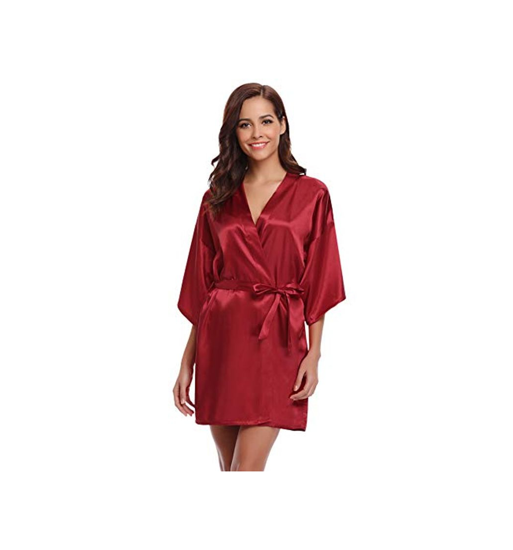 Product Aibrou Kimono Mujer Batas Cortos Lenceria de Aspecto Brillante