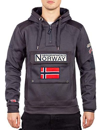 Geographical Norway Sudadera con capucha para hombre gris oscuro M