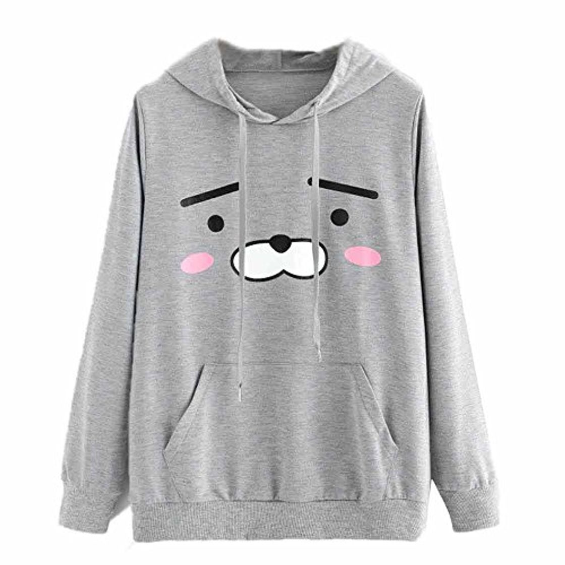 Fashion WARMWORD Sudadera Casual Manga Larga Kawaii Sudaderas Adolescentes Chicas Blusa Top Camisa Mujeres Caricatura Impresión Capucha Camisa de Entrenamiento Encapuchado Pullover Tops Blusa