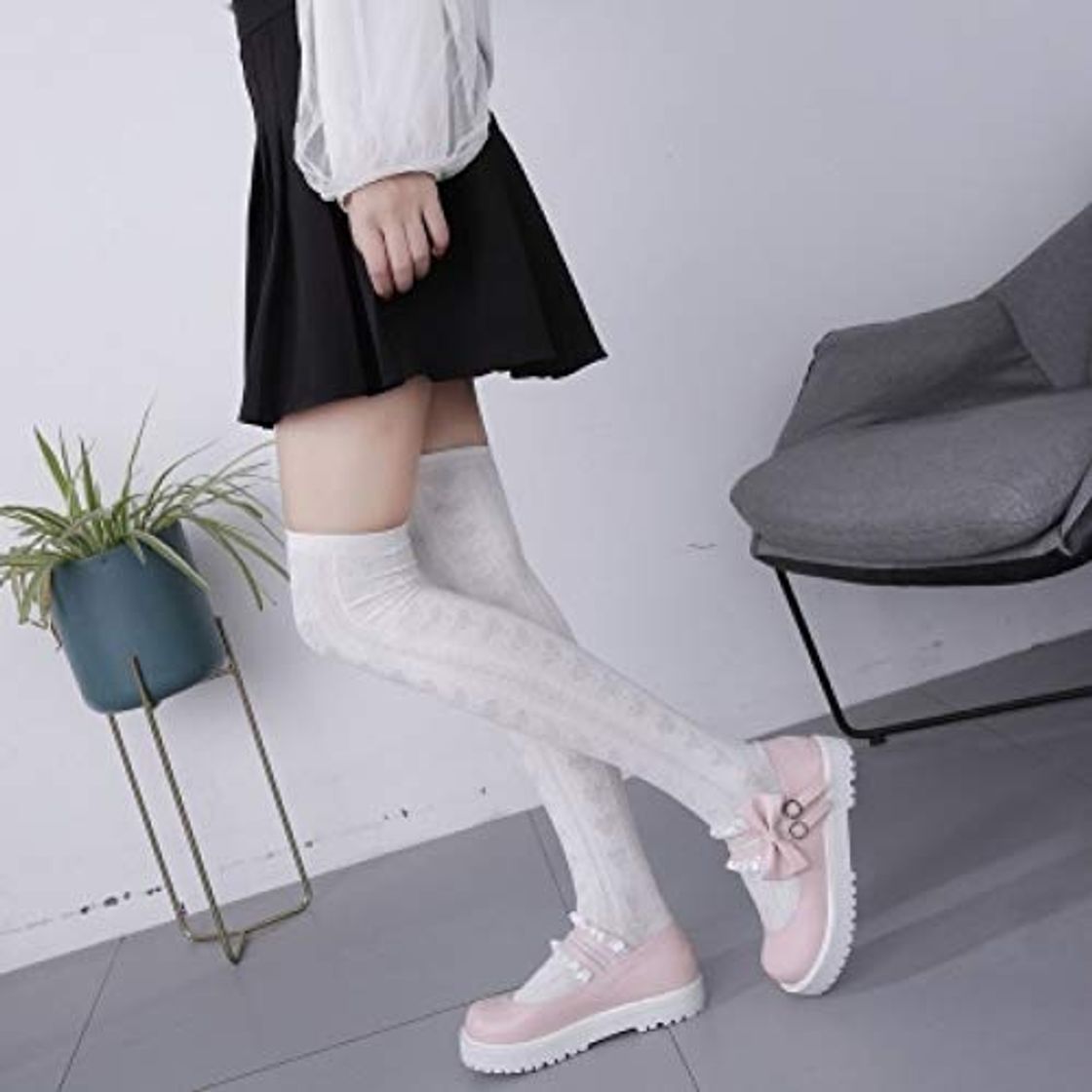 Product PINGXIANNV Zapatos Lolita Primavera Zapatos Lolita Mujer Verano Kawaii Zapato Estilo Coreano Moda Dulce Lindo Arco Mucama Amigos Cosplay Zapatos para Mujer