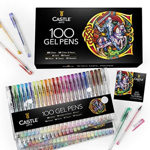 Castle Art Supplies 100 bolígrafos de gel con estuche