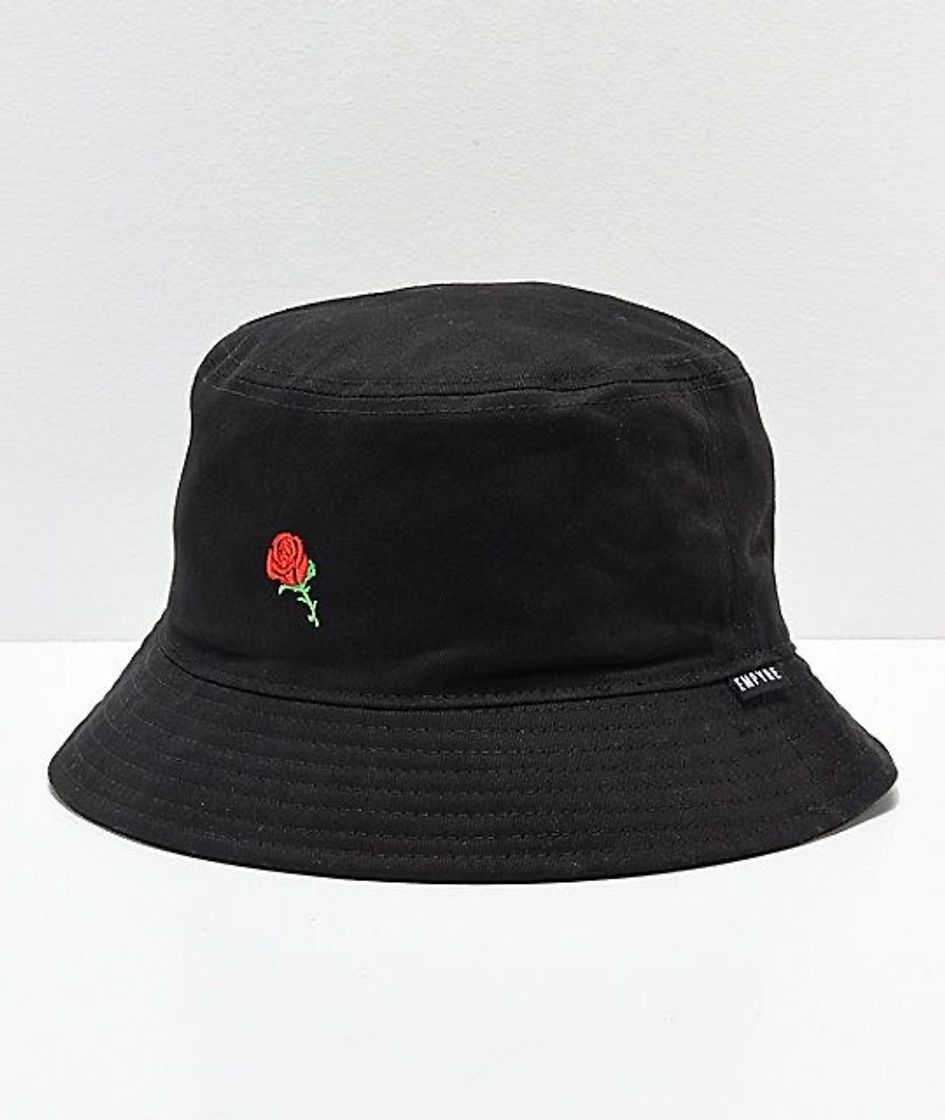 Moda Bucket Preto Com Uma Rosa