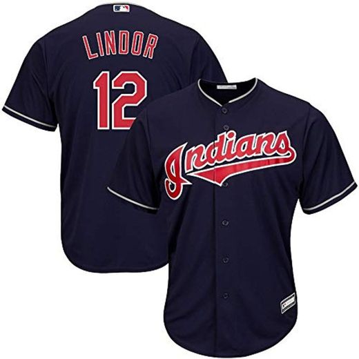 YQSB Camiseta Deportiva Baseball Jersey Liga de béisbol Cleveland Indians NO.12 Lindor