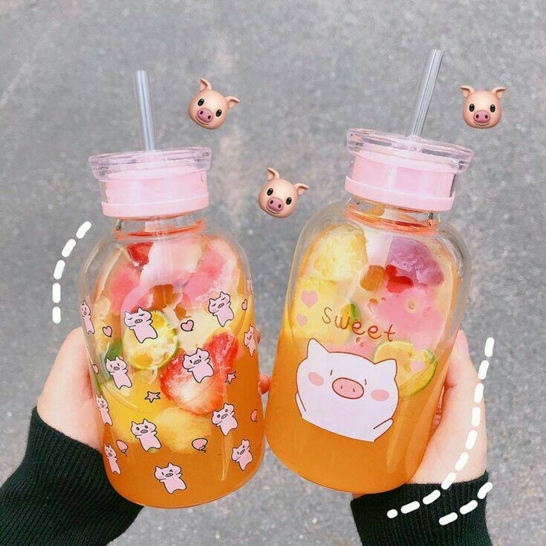 Social Pigs Glass Water Bottle