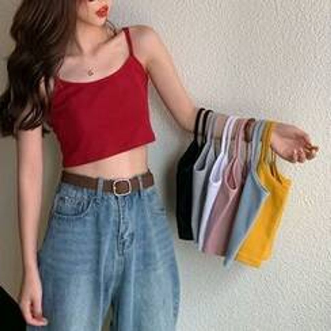 Social Moon City Plain Cropped Camisole Top