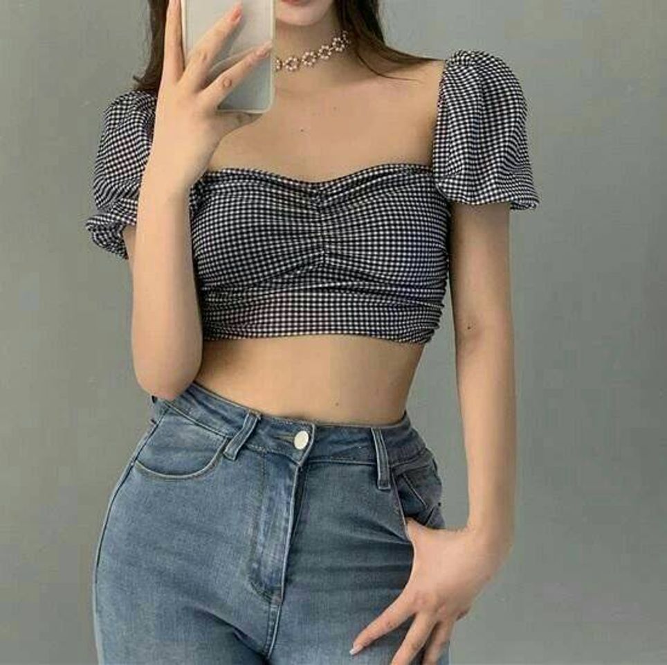 Social VINTAGE CROPPED BLOUSE 