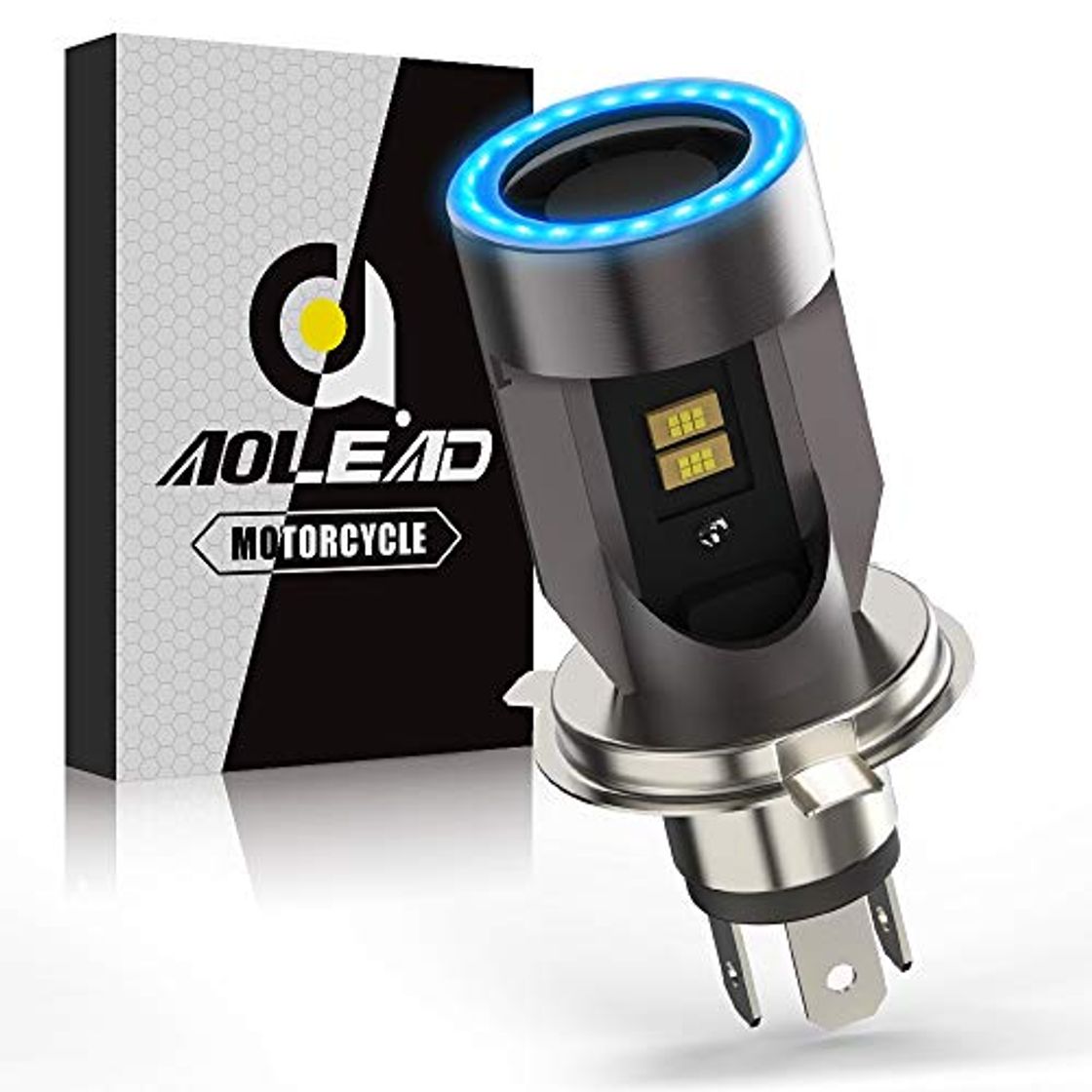 Producto Bombilla H4 LED para Moto con Ojos de Angel