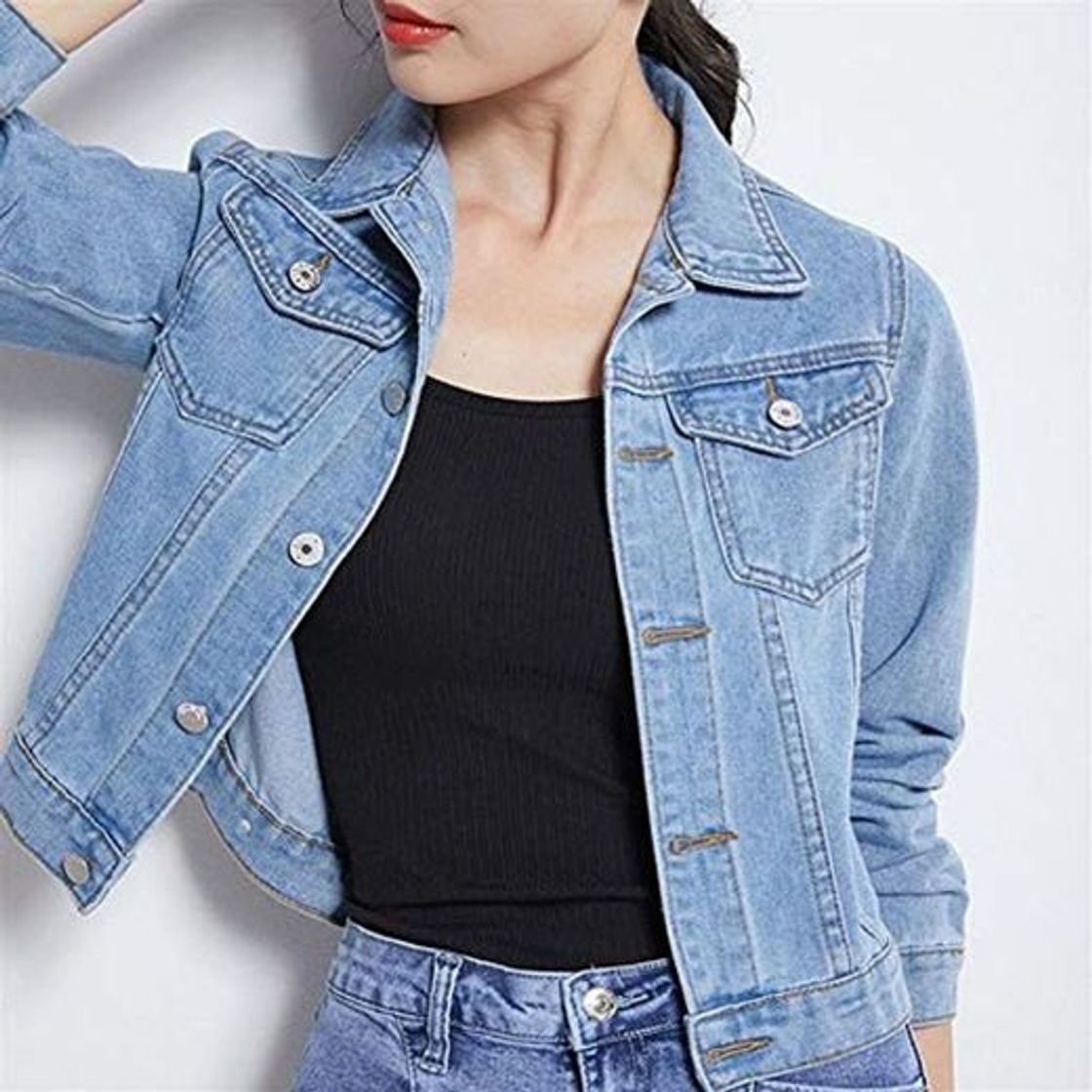 Social Ocio Jeans y abrigos for las mujeres del color del caramelo corto
